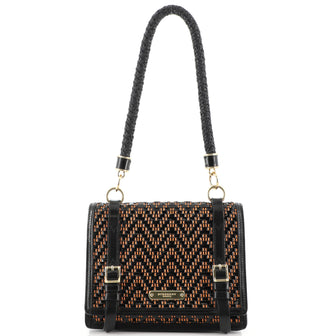 Burberry Christie Shoulder Bag Woven Patent and Raffia