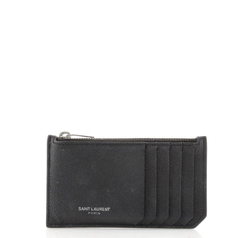Saint Laurent Fragment Zip Card Holder Leather