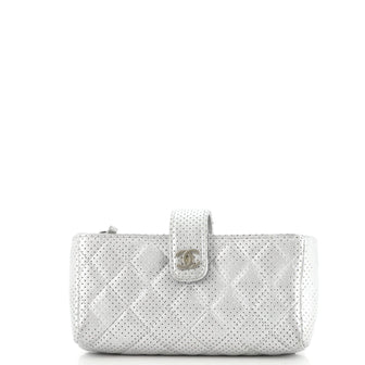 Chanel Chain Phone Holder Crossbody Bag Quilted Perforated Lambskin Mini