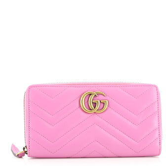 Gucci GG Marmont Zip Around Wallet Matelasse Leather