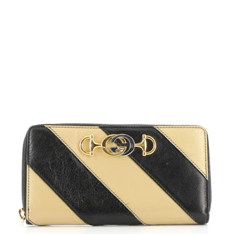 Gucci Zumi Zip Around Wallet Diagonal Quilted Leather