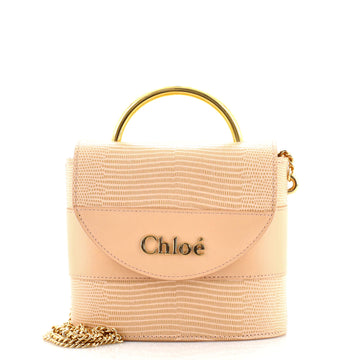Chloe Aby Lock Bag Lizard Embossed Leather Small