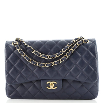 Chanel Classic Double Flap Bag Quilted Caviar Jumbo