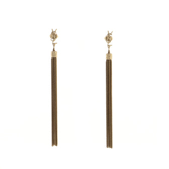 Saint Laurent Loulou Tassel Drop Earrings Metal