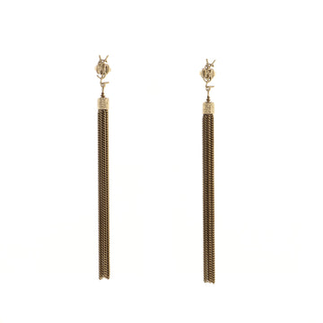 Saint Laurent Loulou Tassel Drop Earrings Metal