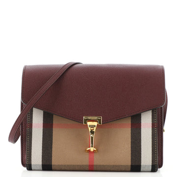 Burberry Macken Crossbody Bag Leather and House Check Canvas Small