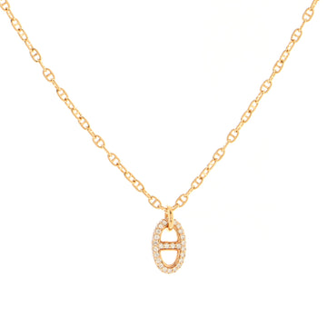 Hermes New Farandole Pendant Necklace 18K Rose Gold with Diamonds Small