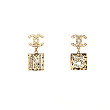 Chanel CC No.5 Drop Earrings Metal with Crystals