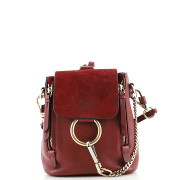 Chloe Faye Backpack Leather and Suede Mini