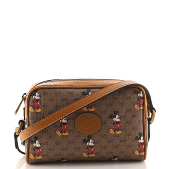 Gucci Disney Mickey Mouse Shoulder Bag Printed Mini GG Coated Canvas Mini