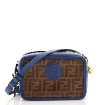 Fendi FF Logo Stamp Camera Bag Zucca Coated Canvas Mini