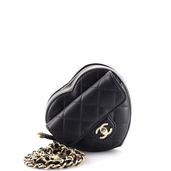 Chanel CC in Love Heart Clutch with Chain Quilted Lambskin