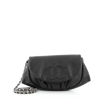 Chanel Half Moon Wallet on Chain Caviar black