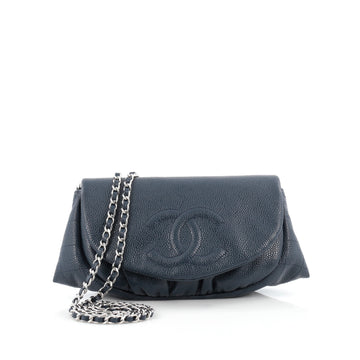 Chanel Half Moon Wallet on Chain Caviar Blue 