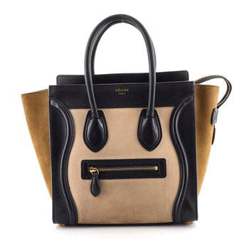 Celine Tricolor Luggage Bag Nubuck Micro