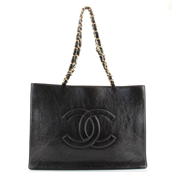 Chanel Timeless CC Chain Shopping Tote Shiny Aged Calfskin Large