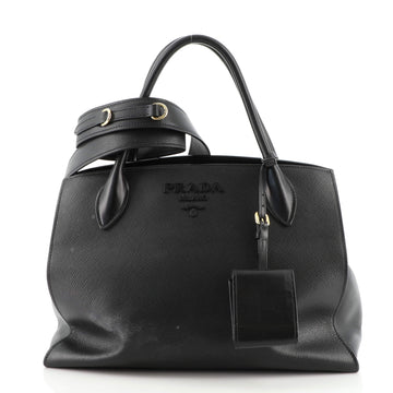 Prada Monochrome Tote Saffiano with City Calf Medium