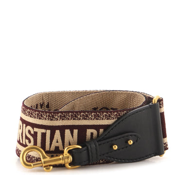 Christian Dior Logo Shoulder Strap Embroidered Canvas