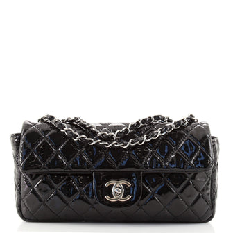 Chanel Classic Single Flap Bag Quilted Patent East West