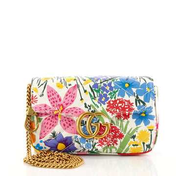 Gucci Gucci x Ken Scott GG Marmont Flap Bag Printed Leather Super Mini