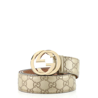 Gucci Interlocking G Belt Guccissima Leather Wide