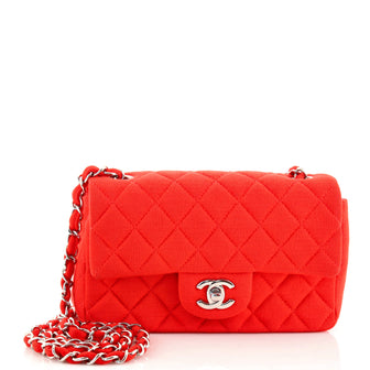 Chanel Classic Single Flap Bag Quilted Jersey Mini