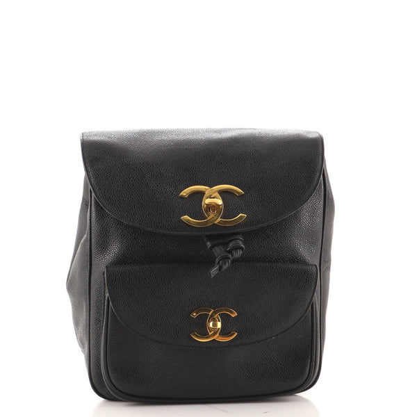 Chanel Vintage CC Pocket Backpack Caviar Small Black 15101524 display picture 3