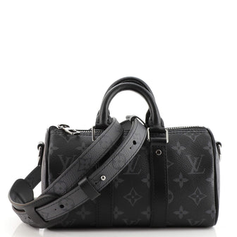 Louis Vuitton Keepall Bandouliere Bag Reverse Monogram Eclipse Canvas XS  Black 15101724