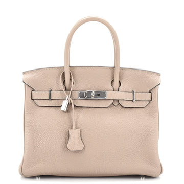 Hermes Birkin Handbag Grey Togo with Palladium Hardware 30