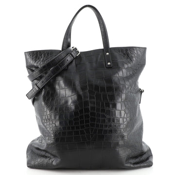 Saint Laurent Ethan Foldable Shopping Tote Crocodile Embossed Leather Large