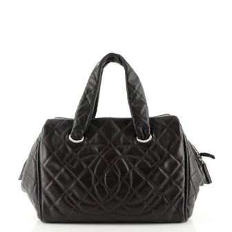 Chanel Timeless Classic Bowler Bag Quilted Caviar Large