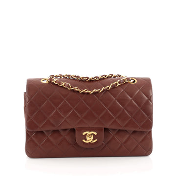 Chanel Vintage Classic Double Flap Bag Quilted Lambskin Medium brown