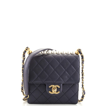 Chanel Chic Pearls Flap Bag Quilted Lambskin Mini