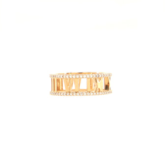 Tiffany & Co. Atlas Open Ring 18K Rose Gold with Diamond 7mm