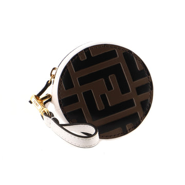Fendi Help Bag Charm Zucca Embossed Leather