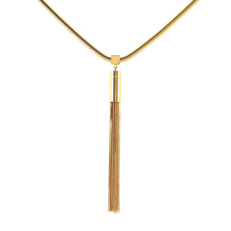 Saint Laurent Opium Tassel Pendant Necklace Metal Long