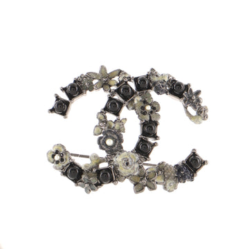 Chanel CC Flower Brooch Metal with Faux Pearls and Crystals