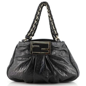 Fendi Mia Tote Pebbled Leather Medium