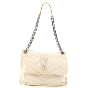 Saint Laurent Niki Chain Flap Bag Matelasse Chevron Leather Medium