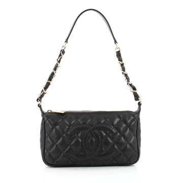 Chanel Timeless CC Chain Shoulder Bag Quilted Caviar Small 