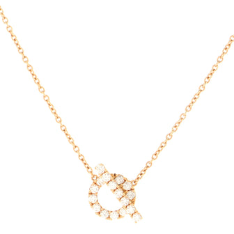 Hermes Finesse Pendant Necklace 18K Rose Gold and Diamonds