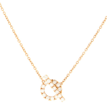 Hermes Finesse Pendant Necklace 18K Rose Gold and Diamonds