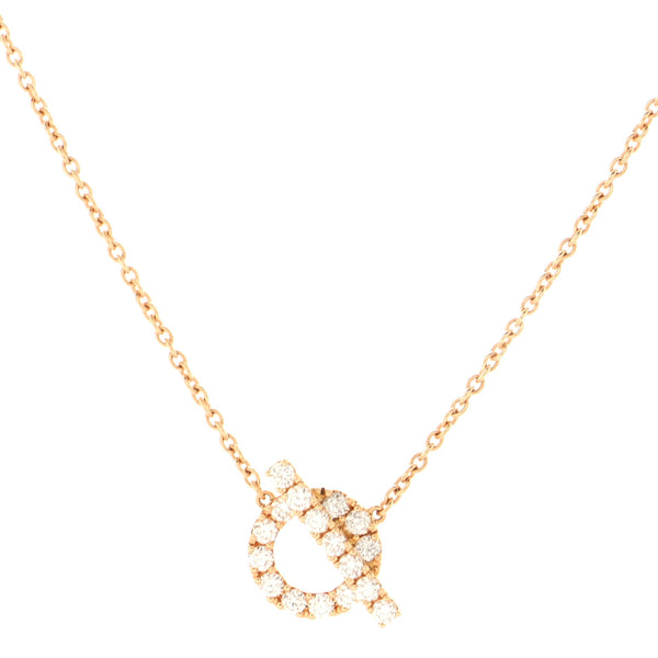 Semi Hermes Finesse Diamond Pendant Necklace 18K White Gold - Etsy