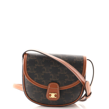 Celine Besace Flap Bag Triomphe Coated Canvas Mini