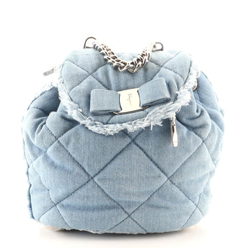 Salvatore Ferragamo Giuliette Backpack Quilted Denim