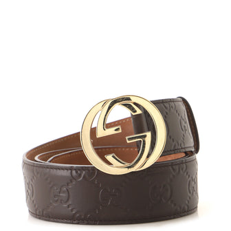 Gucci Interlocking G Belt Guccissima Leather Wide