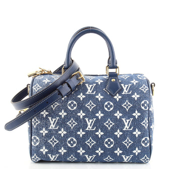 Louis Vuitton Speedy Bandouliere Bag Monogram Jacquard Denim 25