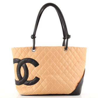 Chanel Cambon Tote Quilted Leather Large