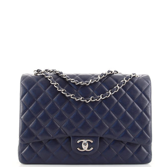 Chanel Classic Double Flap Bag Quilted Caviar Maxi