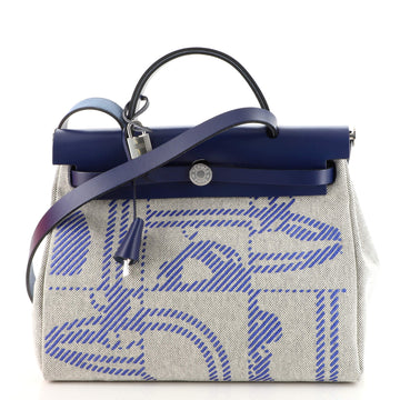 Hermes Herbag Zip Relief Brides de Gala Toile and Leather 31